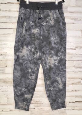 RBX Jogger Pants Large Gray Black Elastic Waist French Terry Tie Dye Leggings